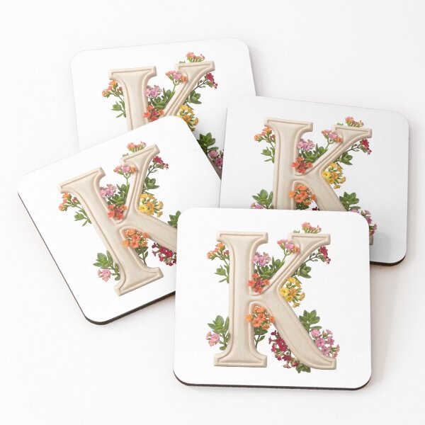 Item preview, Botanical Floral Letter K Monogram designed and sold by Helenaphotoart.