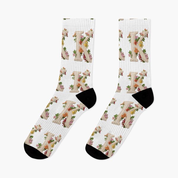 Item preview, Botanical Floral Letter K Monogram designed and sold by Helenaphotoart.