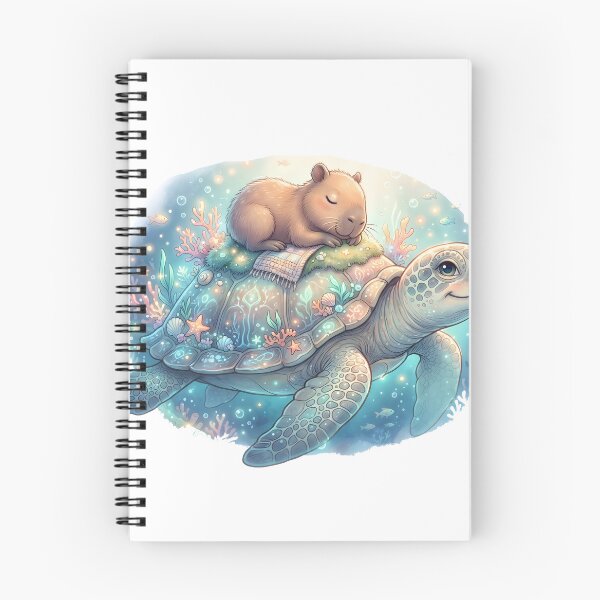 Item preview, Sleeping Capybara on Turtle Cute Wholesome Animal Friendship designed and sold by WorldShop17.