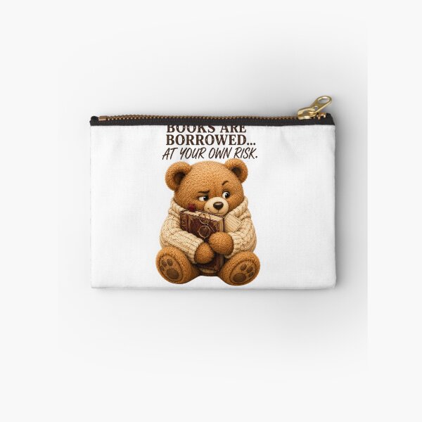 Item preview, Books Are Borrowed At Your Own Risk Cute Teddy Bear Book Lover designed and sold by DreamTags Studio.