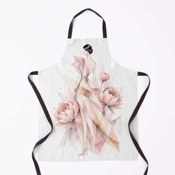 Item preview, Luxury Cubism Fashion Illustration. Pink Peonies. designed and sold by NewtBoo.