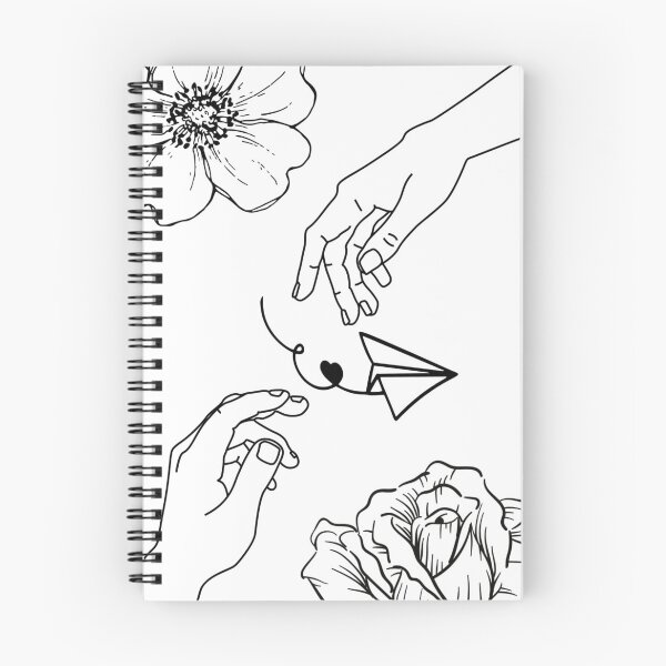 Item preview, Minimalist Hands and Paper Plane Floral Love Line Art designed and sold by DreamyBrushArt.