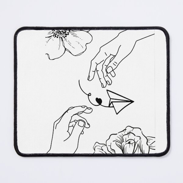 Item preview, Minimalist Hands and Paper Plane Floral Love Line Art designed and sold by DreamyBrushArt.