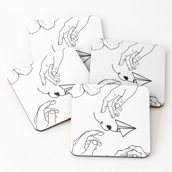 Item preview, Minimalist Hands and Paper Plane Floral Love Line Art designed and sold by DreamyBrushArt.