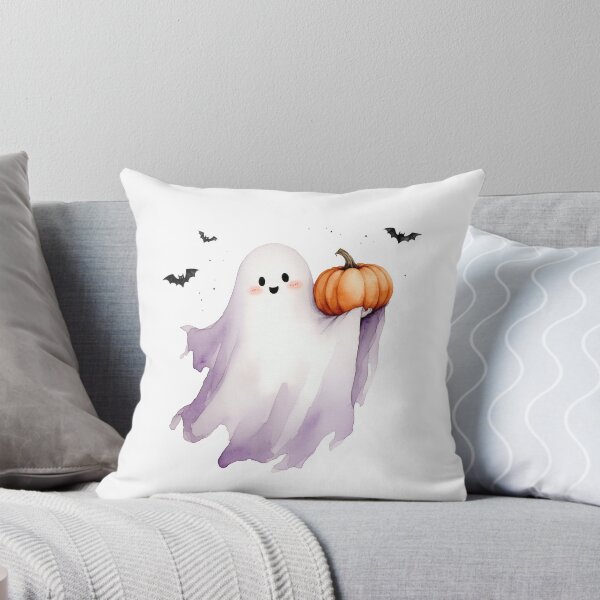 Item preview, Cute Halloween Ghost Holding Pumpkin Kawaii designed and sold by سله أرت.