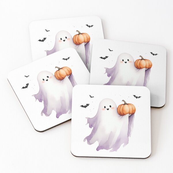 Item preview, Cute Halloween Ghost Holding Pumpkin Kawaii designed and sold by سله أرت.