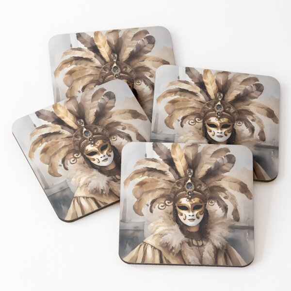 Item preview, Elegant Venetian Mask with Feathers designed and sold by Neural Dream.
