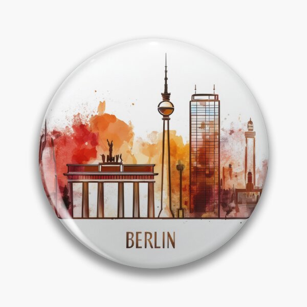 Artikelvorschau, Berliner Skyline (Aquarell) – Stadtbild mit Brandenburger Tor entworfen und verkauft von Raloel Art.