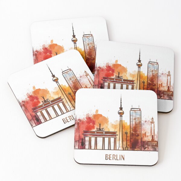 Item preview, Berlin Skyline Watercolor - Brandenburg Gate Cityscape Art designed and sold by Outlet Raloel.
