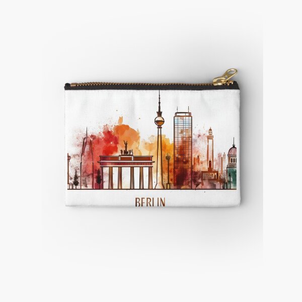 Item preview, Berlin Skyline Watercolor - Brandenburg Gate Cityscape Art designed and sold by Raloel Art.