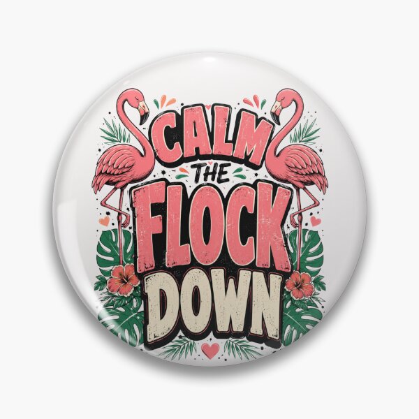 Item preview, Calm The Flock Down Funny Flamingo Beach Tropical Summer Vacation  Coastal Bird Humor Sunset Paradise designed and sold by Pawsome Quotes.