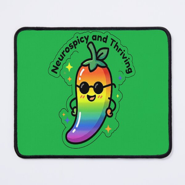 Item preview, Neurospicy and Thriving Rainbow Chili Pepper Kawaii Sticker designed and sold by MooreWorks Studio.
