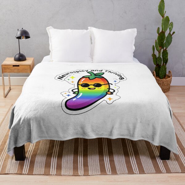 Item preview, Neurospicy and Thriving Rainbow Chili Pepper Kawaii Sticker designed and sold by MooreWorks Studio.
