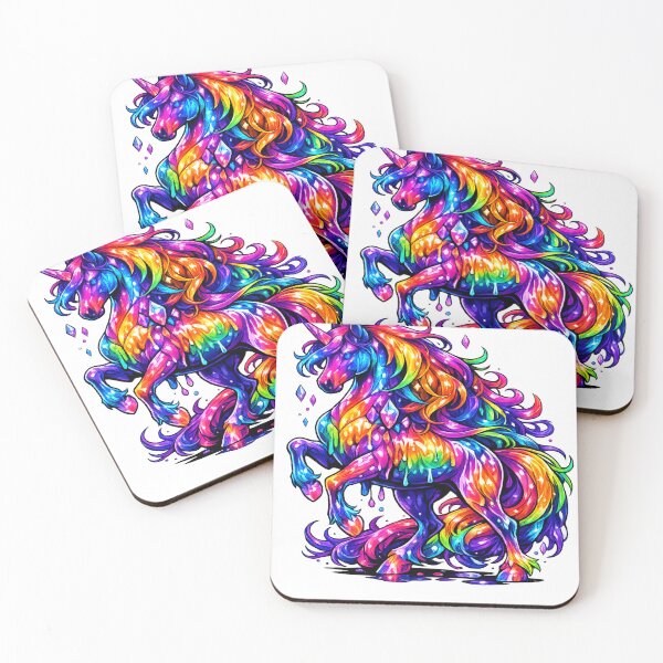 Item preview, Majestic Rainbow Horse | Vibrant Neon Fantasy Horse | Colorful Magical Animal Digital Art designed and sold by RBToper.