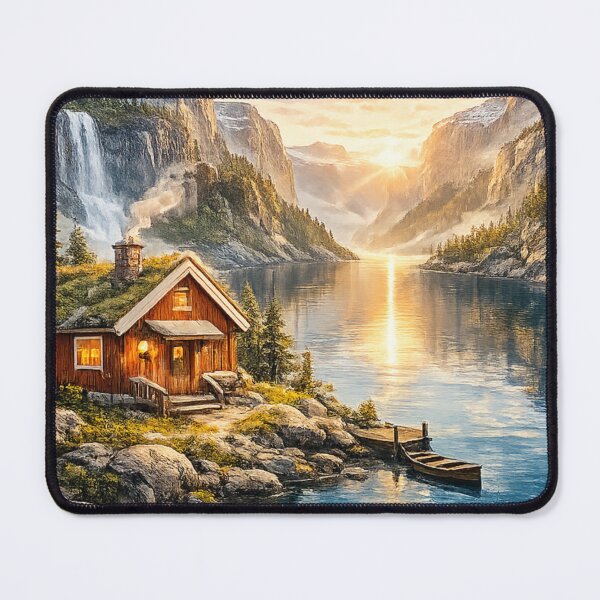 Item preview, Norwegian Fjord Cabin Scenic Nature Design designed and sold by NovaMoodCo.