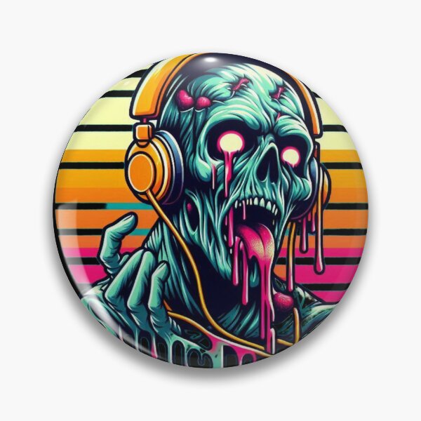 Item preview, Retro zombie skull designed and sold by Shirtabell.