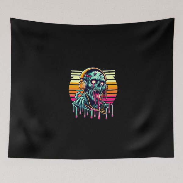 Item preview, Retro zombie skull designed and sold by Shirtabell.