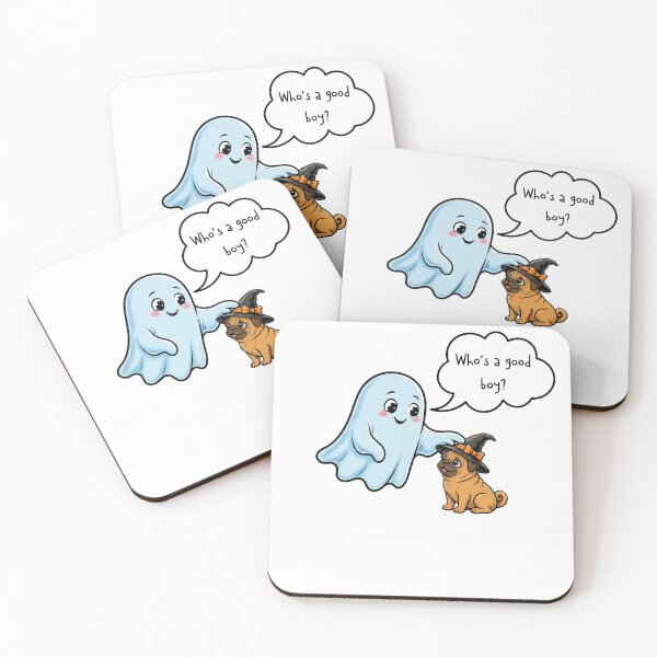 Item preview, Who's A Good Boy? - Cute Ghost Petting Pug Halloween - Funny Dog Lover Gift designed and sold by Neurospicy Trolls.