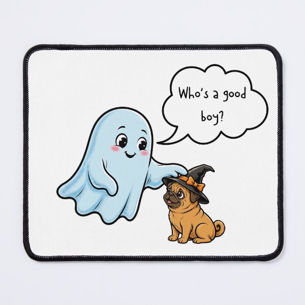 Item preview, Who's A Good Boy? - Cute Ghost Petting Pug Halloween - Funny Dog Lover Gift designed and sold by Neurospicy Trolls.