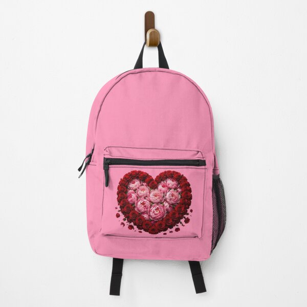 Item preview, Romantic Red Rose and Pink Peony Floral Heart Sticker designed and sold by Scro-Ciob-Shop.