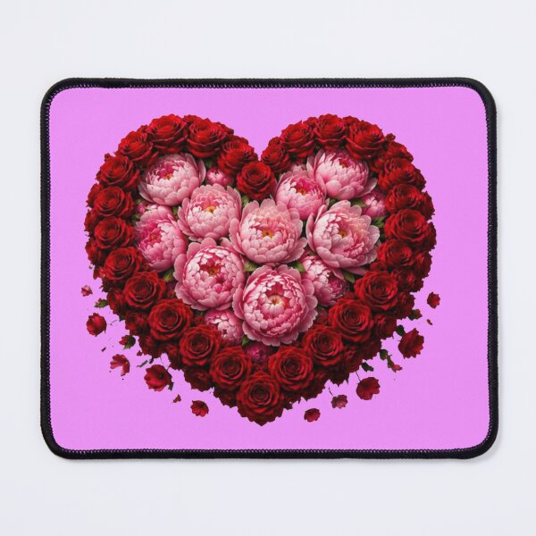 Item preview, Romantic Red Rose and Pink Peony Floral Heart Sticker designed and sold by Scro-Ciob-Shop.