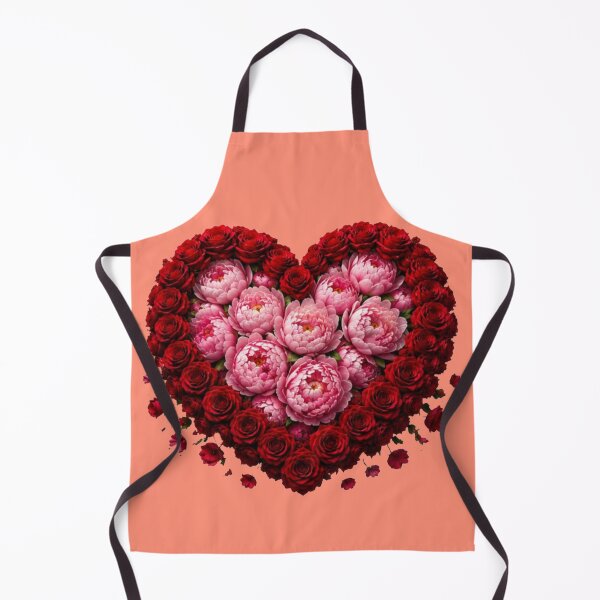 Item preview, Romantic Red Rose and Pink Peony Floral Heart Sticker designed and sold by Scro-Ciob-Shop.