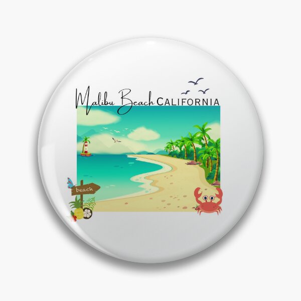 Item preview, Malibu Beach California Tropical Sunset Illustration designed and sold by DonnaRaine.
