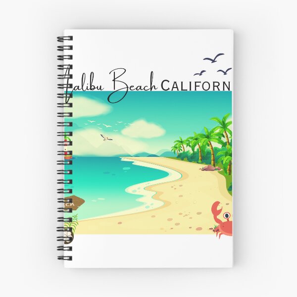 Item preview, Malibu Beach California Tropical Sunset Illustration designed and sold by DonnaRaine.