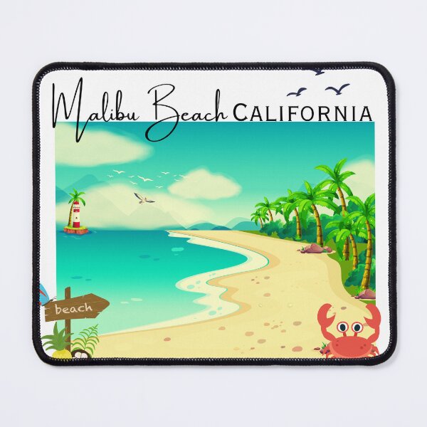 Item preview, Malibu Beach California Tropical Sunset Illustration designed and sold by DonnaRaine.