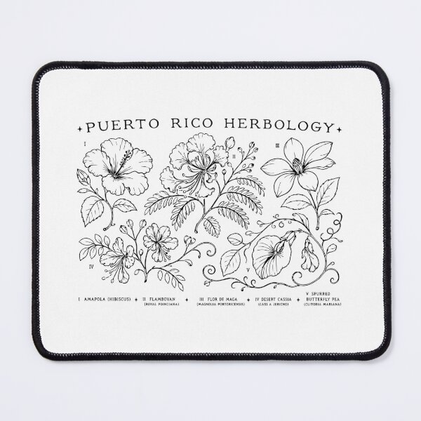 Item preview, Puerto Rico Herbology Vintage Botanical Flowers Illustration designed and sold by creatingmouseshop.
