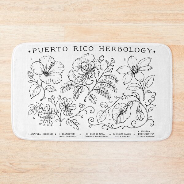 Item preview, Puerto Rico Herbology Vintage Botanical Flowers Illustration designed and sold by creatingmouseshop.
