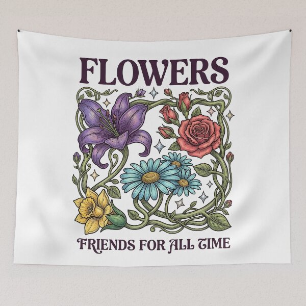 Item preview, sister Birthday Gift Ideas - Vintage Flowers Friends For All Time designed and sold by DrawHandArt.