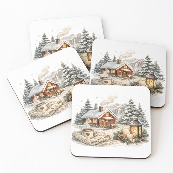 Item preview, Hygge Norway Cozy Winter Cabin Artwork designed and sold by NovaMoodCo.