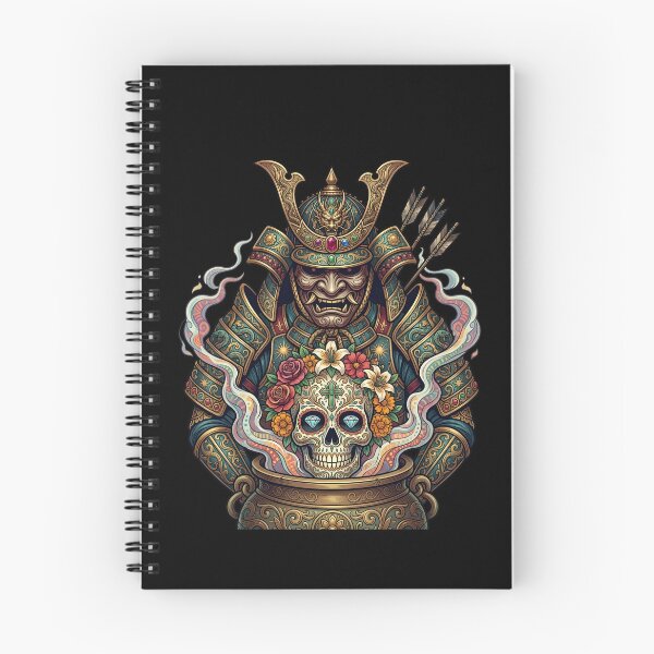 Item preview, Samurai Sugar Skull Day of the Dead Holiday Gift designed and sold by DrawHandArt.