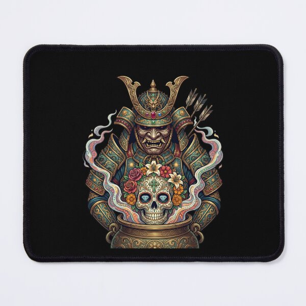 Item preview, Samurai Sugar Skull Day of the Dead Holiday Gift designed and sold by DrawHandArt.