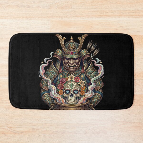 Item preview, Samurai Sugar Skull Day of the Dead Holiday Gift designed and sold by DrawHandArt.