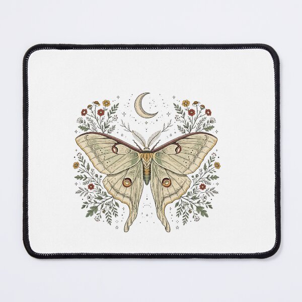 Item preview, Luna Moth and Crescent Moon - Vintage Floral Witchy Cottagecore Design designed and sold by Neurospicy Trolls.