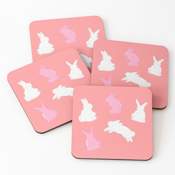 Item preview, Bunny Colorful Sprinkle White and Pink Frosted Animal Crackers Drawing  designed and sold by Komorebji.