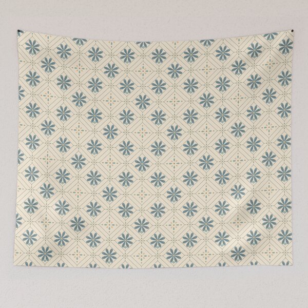Item preview, Hand-Drawn Mid-Century Floral Geometric Pattern designed and sold by WEBiC-ART Creative Studio.