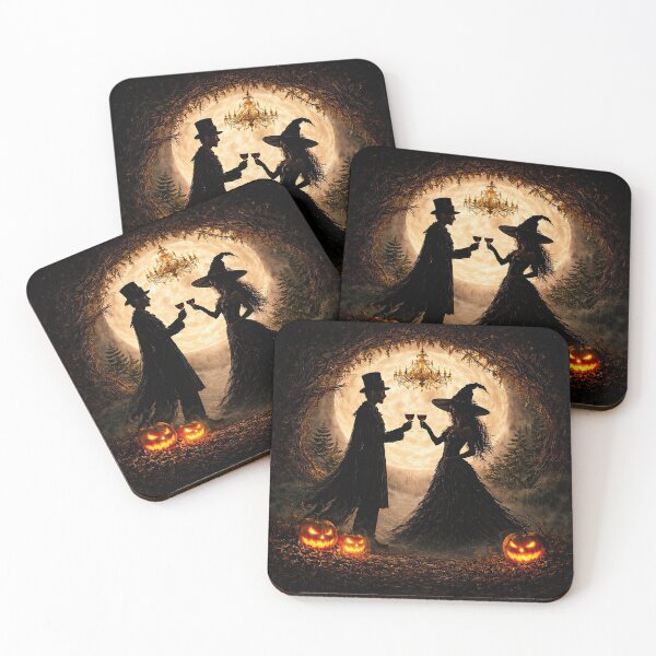 Item preview, Halloween Moonlit Toast with Witch and Warlock Super Cute Halloween designed and sold by Stephanie Laird.