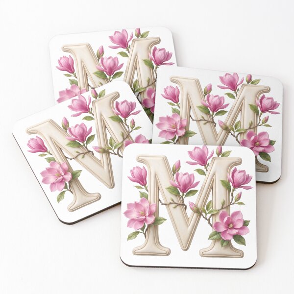 Item preview, Botanical Floral Letter M Monogram designed and sold by Helenaphotoart.