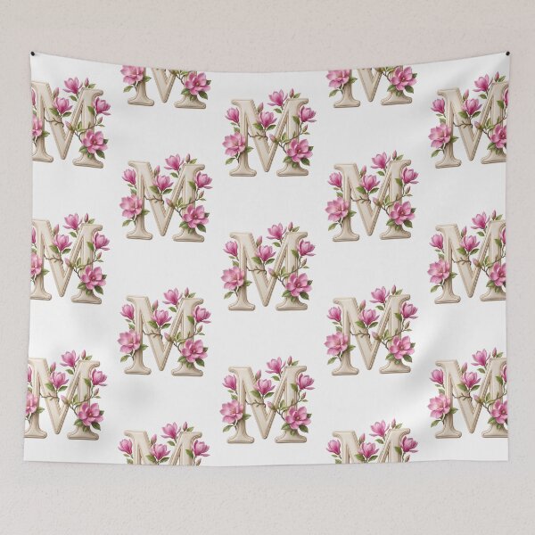 Item preview, Botanical Floral Letter M Monogram designed and sold by Helenaphotoart.