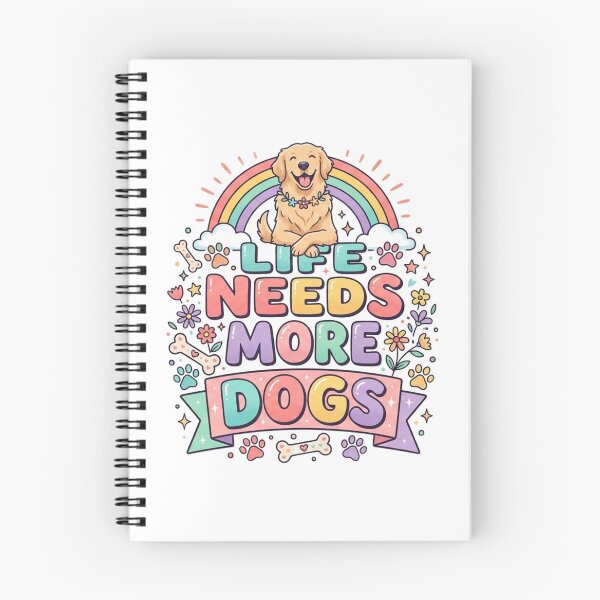Item preview, Life Needs More Dogs | Cute Fluffy Dog Retro Typography T-Shirt for Dog Lovers designed and sold by Faisal  Shah.