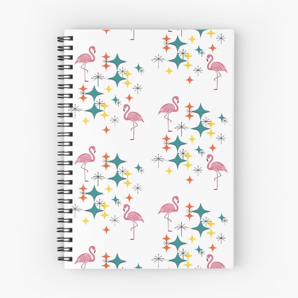 Item preview, Mid Century Modern Diamonds Starbursts Pink Flamingos designed and sold by Itaya Art.