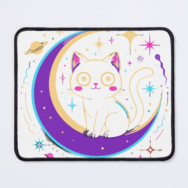 Item preview, Cosmic Black Cat Moon Sticker   designed and sold by inkfusionhub99.