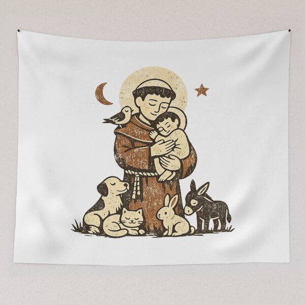Item preview, Saint Francis of Assisi Animal Lover T-Shirt designed and sold by Santuário da Bicharada.