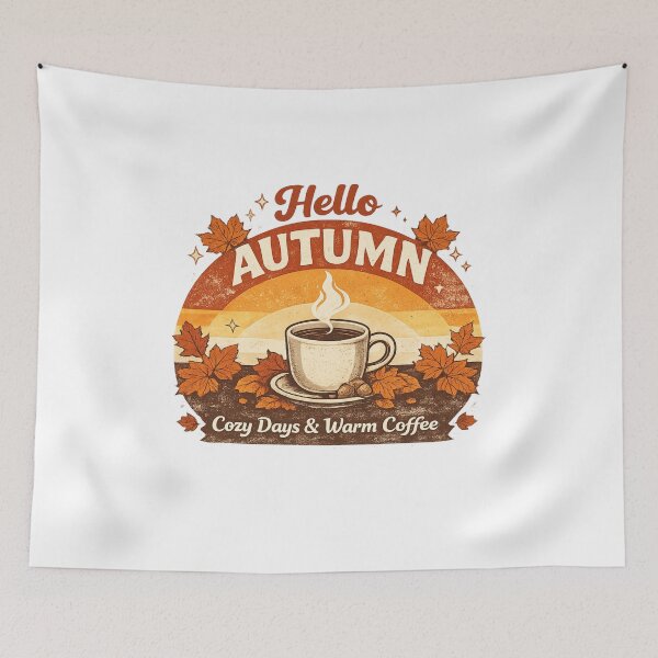 Item preview, Hello Autumn | Cozy Days & Warm Coffee | Vintage Fall Aesthetic designed and sold by ✨ Daily Vibe Studio ✨.