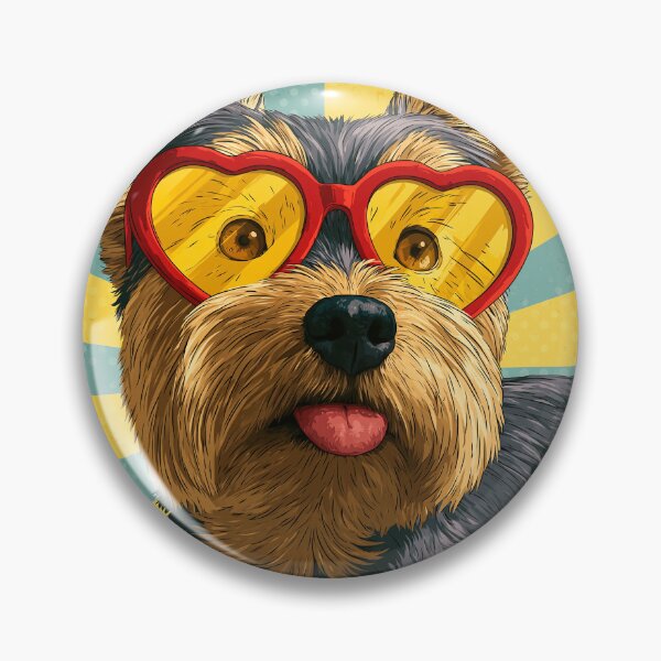 Item preview, yorkshire terrier wearing heart glasses designed and sold by TanyaLovus.