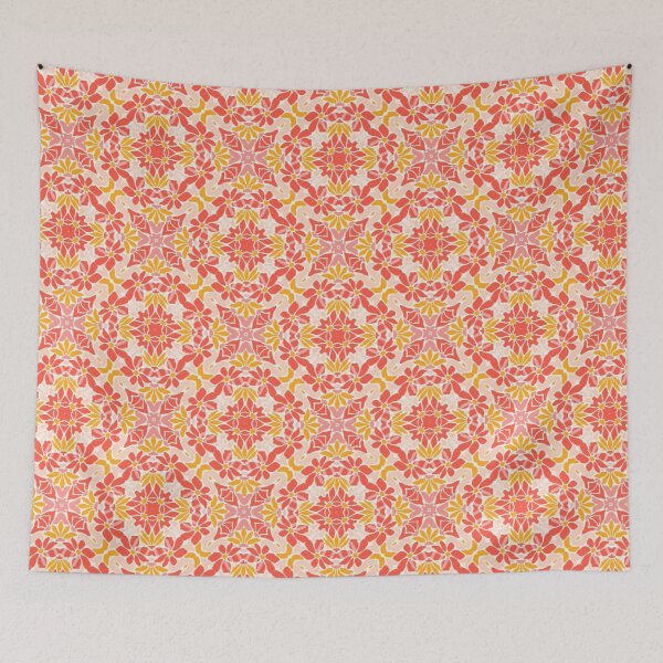 Item preview, Pretty Salmon Flowers Pattern designed and sold by ECE Love.