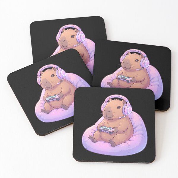 Item preview, Gamer Capybara Lofi Aesthetic Cozy Gaming Setup Headphones designed and sold by WorldShop17.
